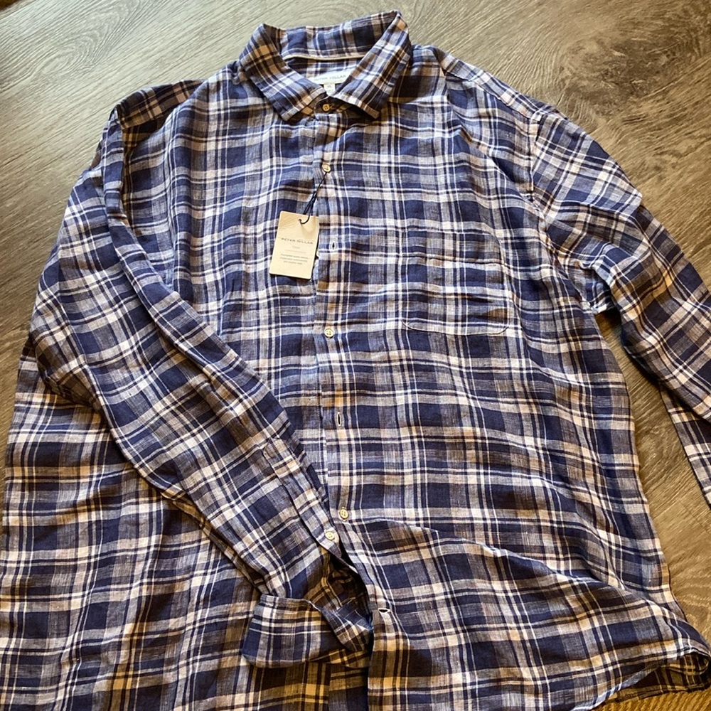 Peter Millar 100% linen men’s shirt